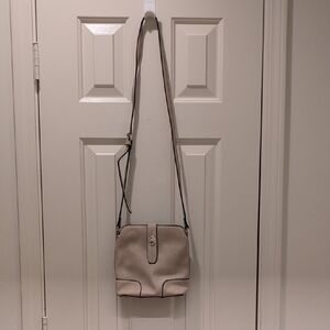 Adjustable Strap Cream Crossbody Bag